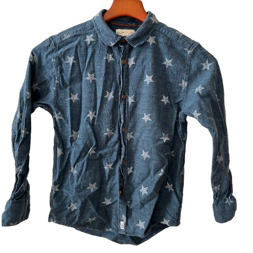 ZARA Kids Star Print Chambray Shirt 10